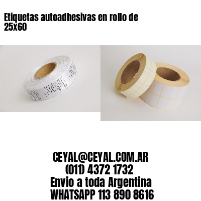 Etiquetas autoadhesivas en rollo de 25x60