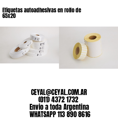 Etiquetas autoadhesivas en rollo de 65×20