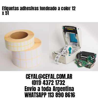 Etiquetas adhesivas fondeado a color 12 x 51