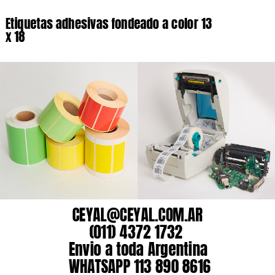 Etiquetas adhesivas fondeado a color 13 x 18