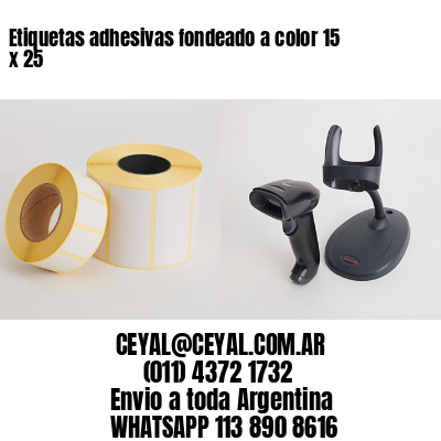 Etiquetas adhesivas fondeado a color 15 x 25