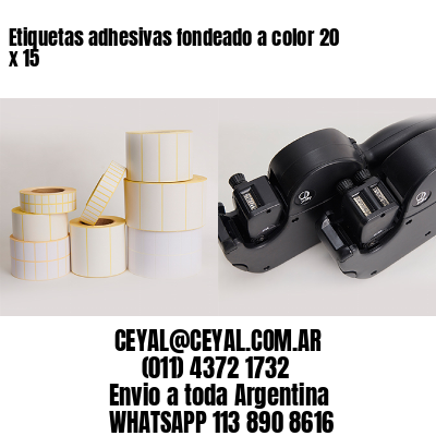 Etiquetas adhesivas fondeado a color 20 x 15