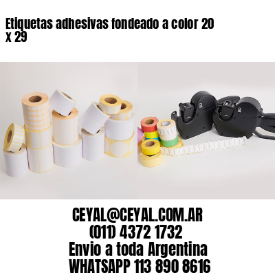 Etiquetas adhesivas fondeado a color 20 x 29