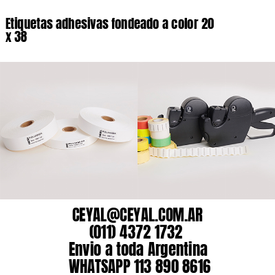 Etiquetas adhesivas fondeado a color 20 x 38