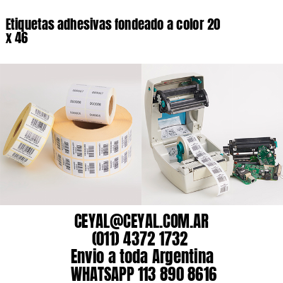 Etiquetas adhesivas fondeado a color 20 x 46