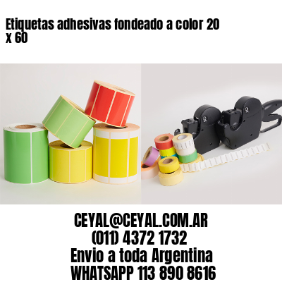 Etiquetas adhesivas fondeado a color 20 x 60