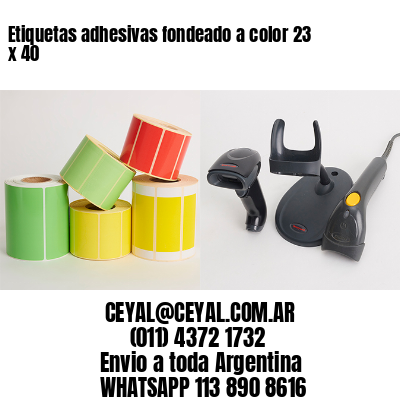 Etiquetas adhesivas fondeado a color 23 x 40