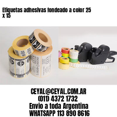 Etiquetas adhesivas fondeado a color 25 x 15