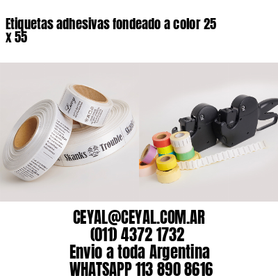 Etiquetas adhesivas fondeado a color 25 x 55