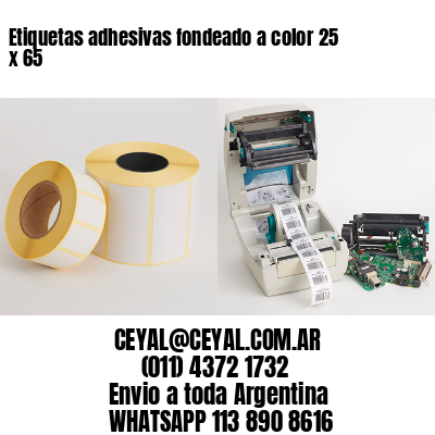 Etiquetas adhesivas fondeado a color 25 x 65