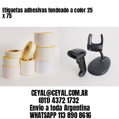 Etiquetas adhesivas fondeado a color 25 x 75