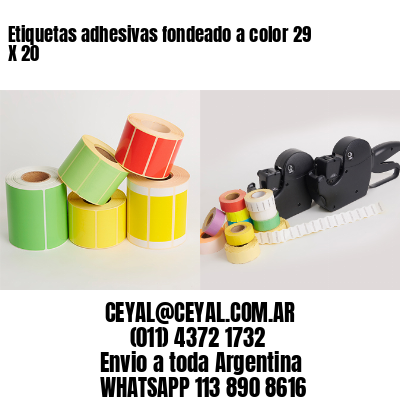 Etiquetas adhesivas fondeado a color 29 X 20