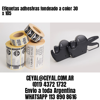 Etiquetas adhesivas fondeado a color 30 x 105