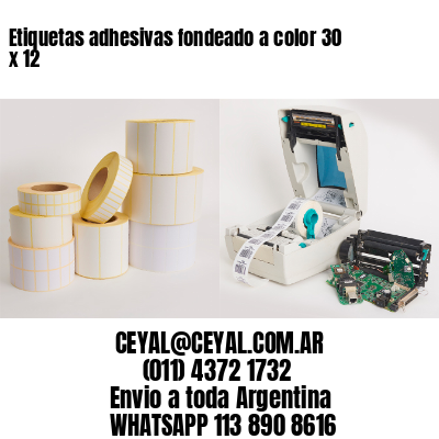 Etiquetas adhesivas fondeado a color 30 x 12