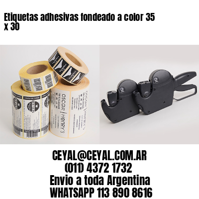 Etiquetas adhesivas fondeado a color 35 x 30