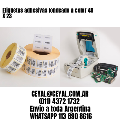Etiquetas adhesivas fondeado a color 40 X 23