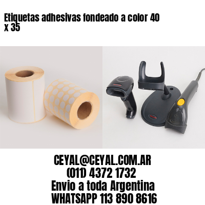 Etiquetas adhesivas fondeado a color 40 x 35