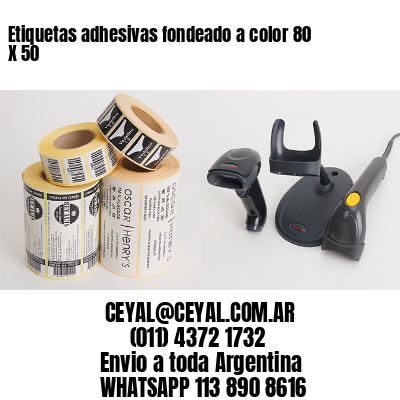 Etiquetas adhesivas fondeado a color 80 X 50
