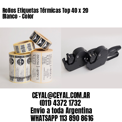 Rollos Etiquetas Térmicas Top 40 x 20 Blanco – Color