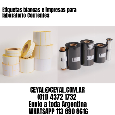 Etiquetas blancas e impresas para laboratorio Corrientes