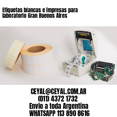 Etiquetas blancas e impresas para laboratorio Gran Buenos Aires