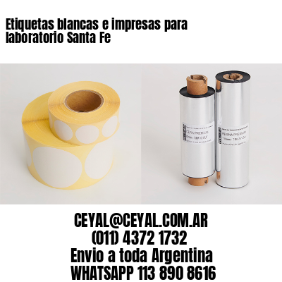 Etiquetas blancas e impresas para laboratorio Santa Fe