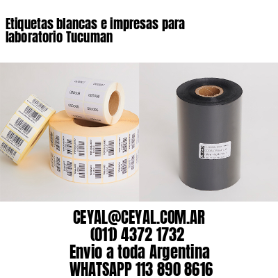 Etiquetas blancas e impresas para laboratorio Tucuman
