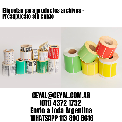 Etiquetas para productos archivos – Presupuesto sin cargo