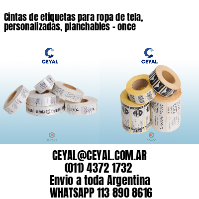 Cintas de etiquetas para ropa de tela, personalizadas, planchables – once