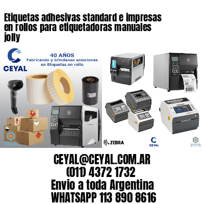 Etiquetas adhesivas standard e impresas en rollos para etiquetadoras manuales jolly