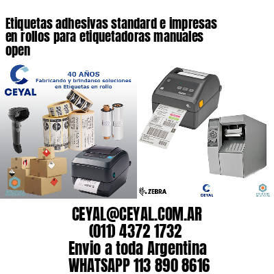 Etiquetas adhesivas standard e impresas en rollos para etiquetadoras manuales open