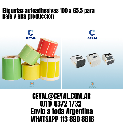 Etiquetas autoadhesivas 100 x 65.5 para baja y alta producción