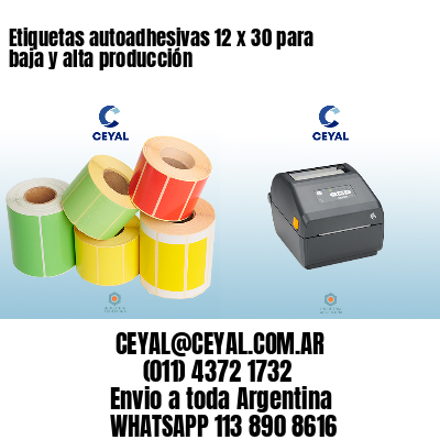 Etiquetas autoadhesivas 12 x 30 para baja y alta producción