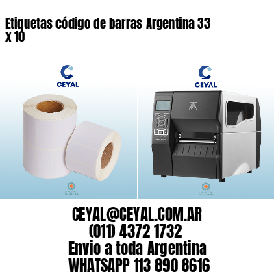 Etiquetas código de barras Argentina 33 x 10