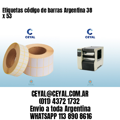 Etiquetas código de barras Argentina 38 x 53