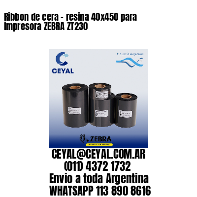 Ribbon de cera – resina 40×450 para impresora ZEBRA ZT230