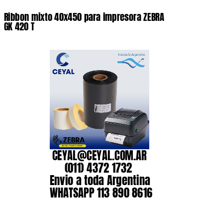 Ribbon mixto 40×450 para impresora ZEBRA GK 420 T