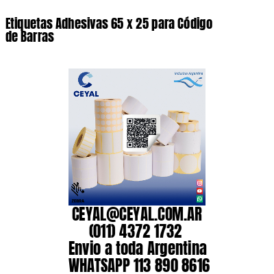 Etiquetas Adhesivas 65 x 25 para Código de Barras