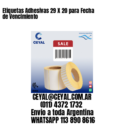 Etiquetas Adhesivas 29 X 20 para Fecha de Vencimiento