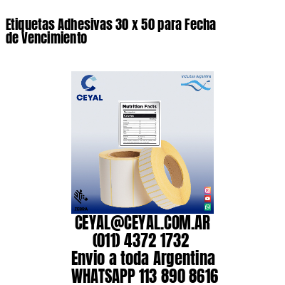 Etiquetas Adhesivas 30 x 50 para Fecha de Vencimiento