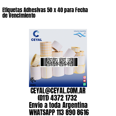 Etiquetas Adhesivas 50 x 40 para Fecha de Vencimiento