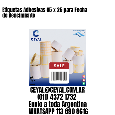 Etiquetas Adhesivas 65 x 25 para Fecha de Vencimiento
