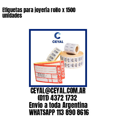 Etiquetas para joyería rollo x 1500 unidades