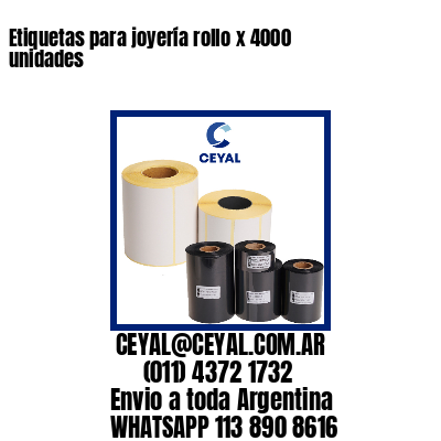 Etiquetas para joyería rollo x 4000 unidades