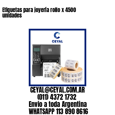 Etiquetas para joyería rollo x 4500 unidades
