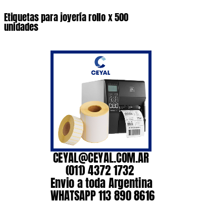 Etiquetas para joyería rollo x 500 unidades