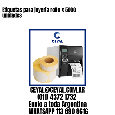 Etiquetas para joyería rollo x 5000 unidades
