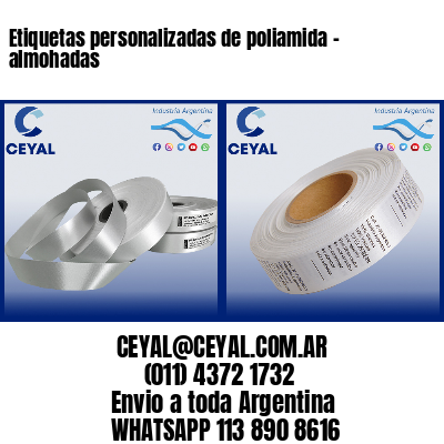Etiquetas personalizadas de poliamida – almohadas