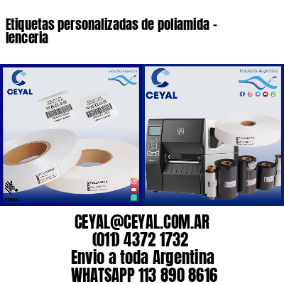 Etiquetas personalizadas de poliamida – lenceria
