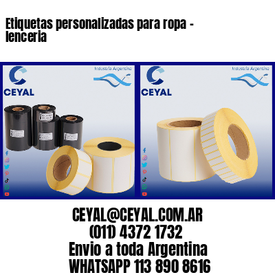 Etiquetas personalizadas para ropa – lenceria